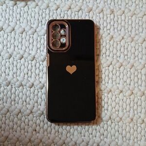 Black and Gold Heart Phone Case